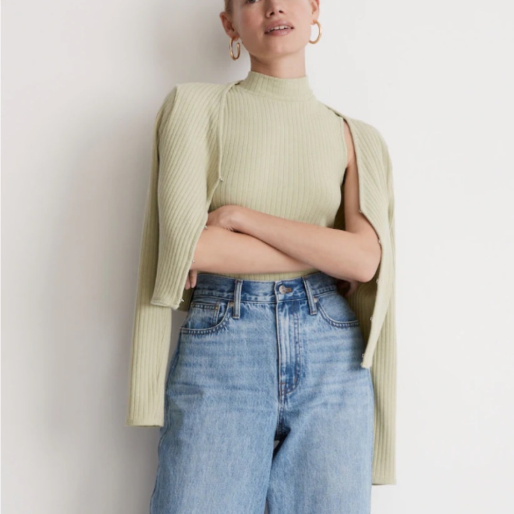 Madewell Turtleneck Tank with matching Cardigan